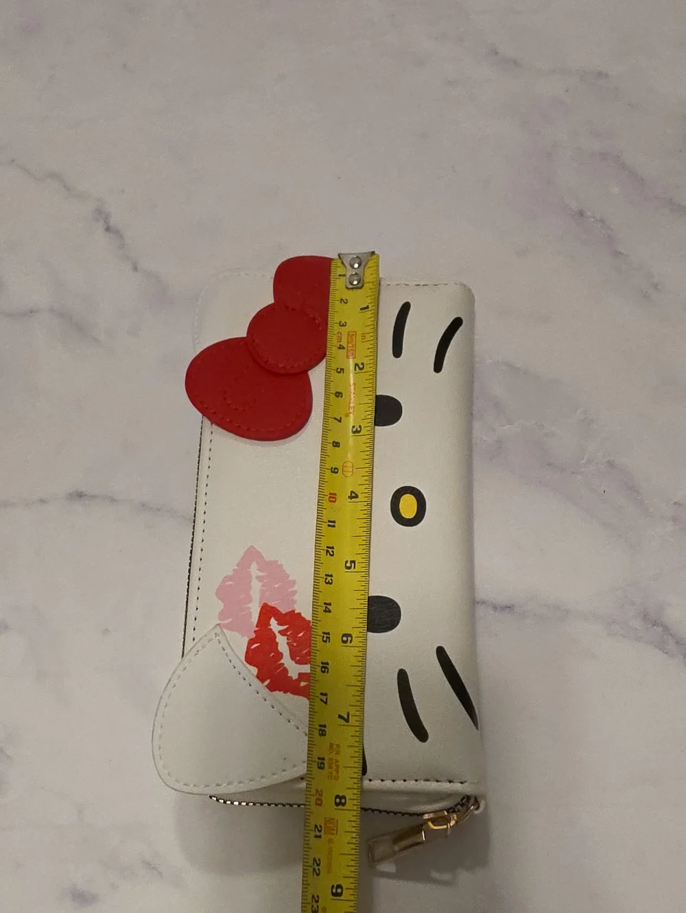 Hello Kitty-Inspired White Wallet with Red Bow
